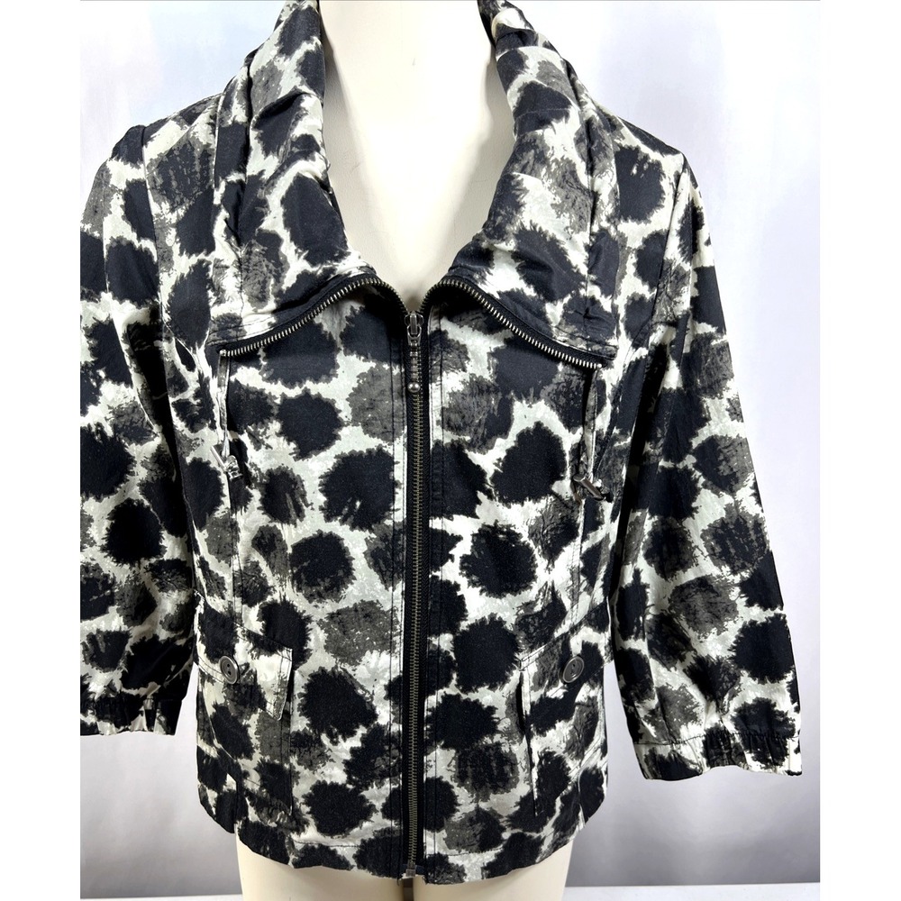 Christopher & Banks Women's Multicolor Animal Print Full Zip Jacket Size Small
